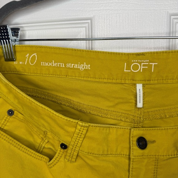 LOFT Women's Yellow Modern Straight Leg Corduroy Pants Size 10 GUC - Picture 4 of 5